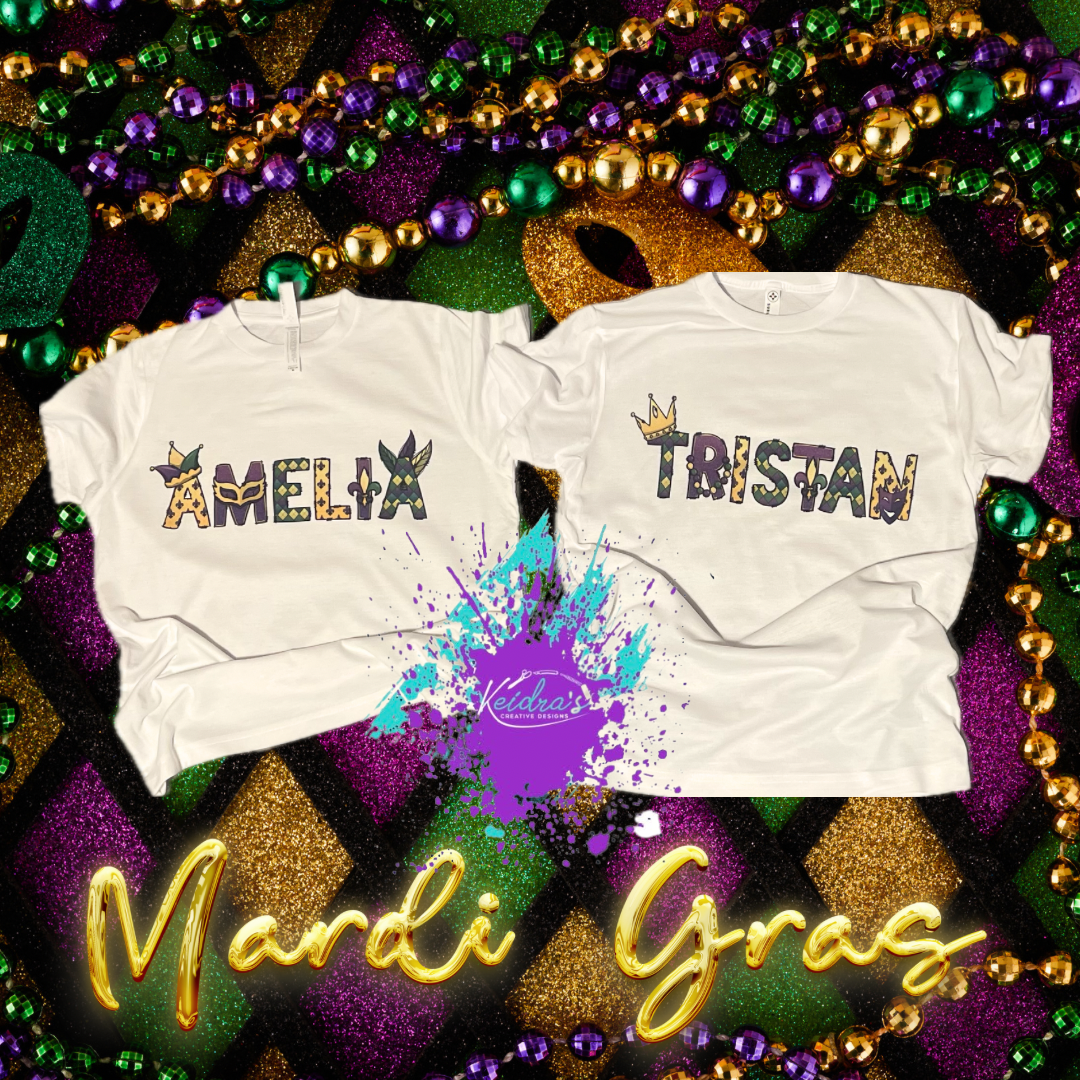 Mardi Gras name shirts
