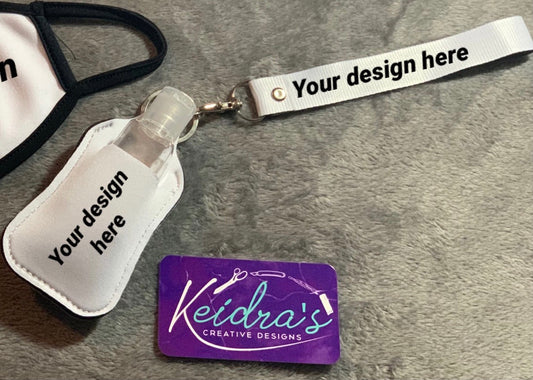 Custom Hand Sanitizer holder and lanyard combo
