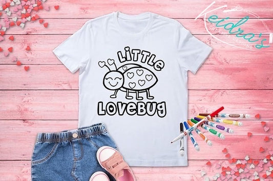 Valentine’s Day coloring kids shirts w washable markers