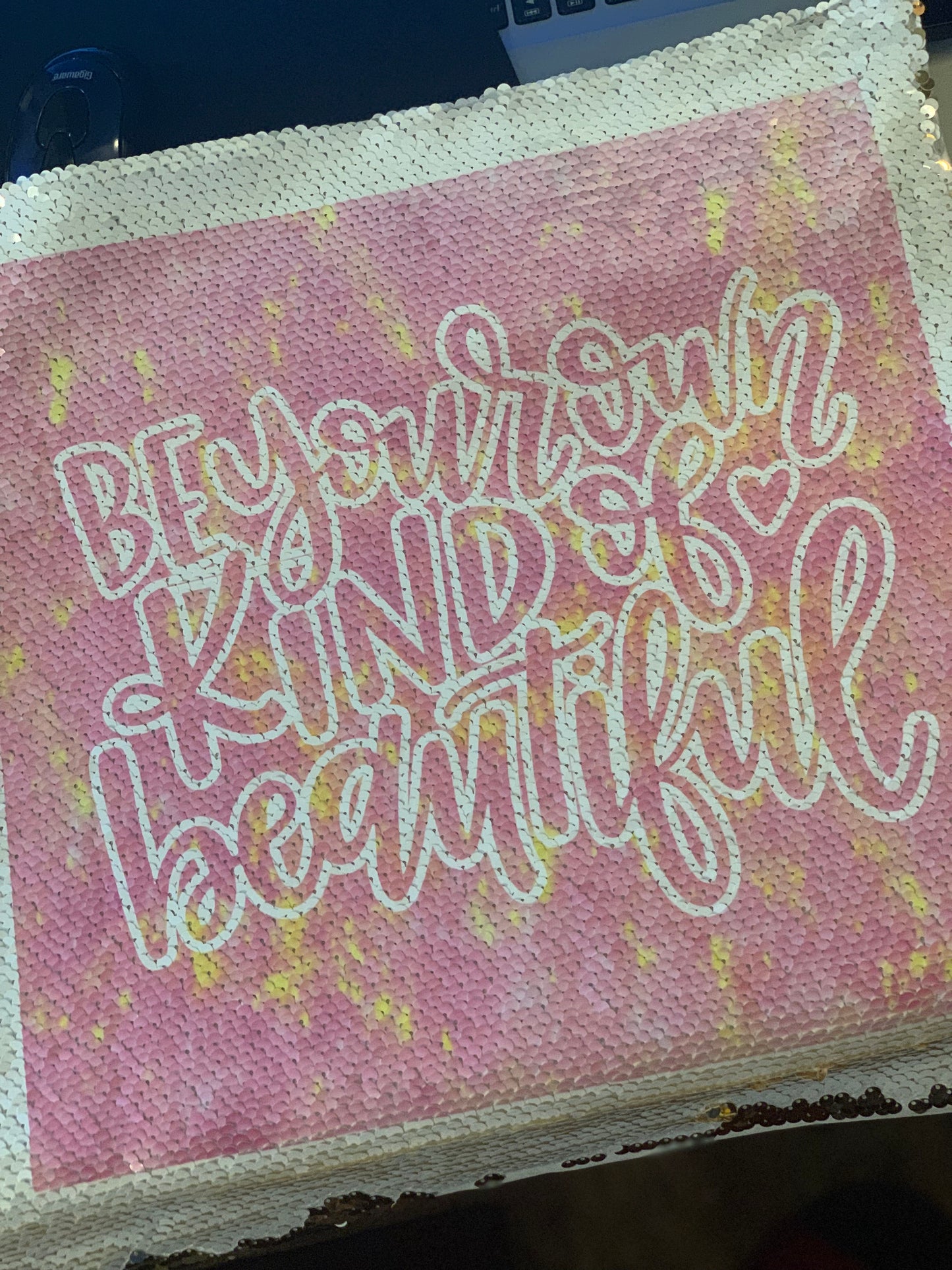 Custom sequin pillow