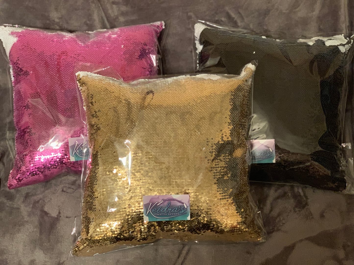 Custom sequin pillow