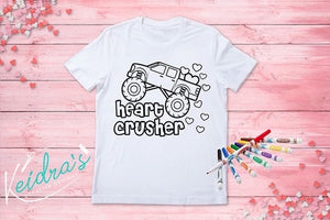 Valentine’s Day coloring kids shirts w washable markers