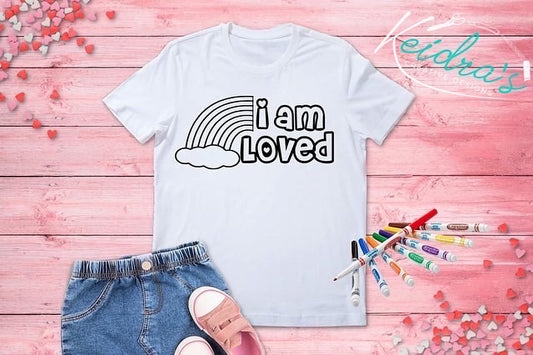 Valentine’s Day coloring kids shirts w washable markers