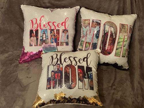 Custom sequin pillow