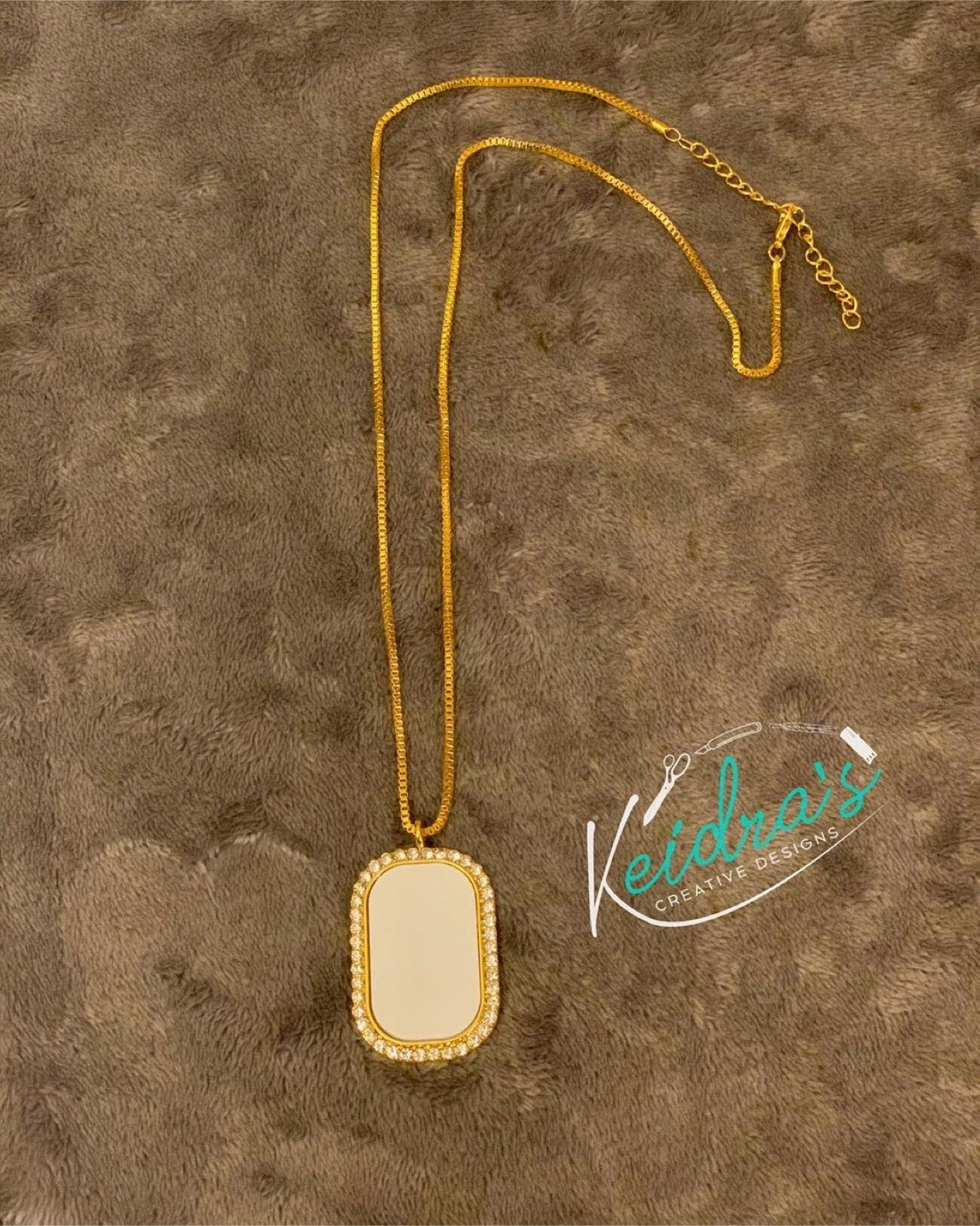 Bling dog tag with chain