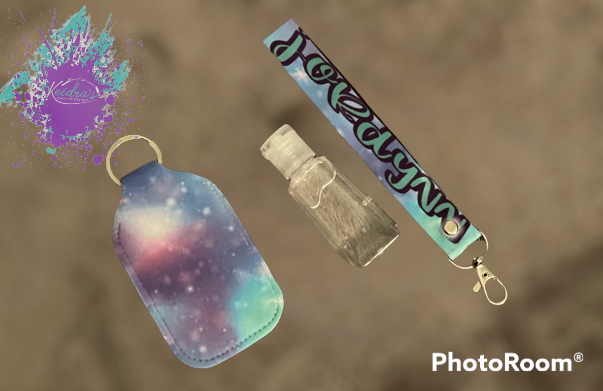 Custom Hand Sanitizer holder and lanyard combo