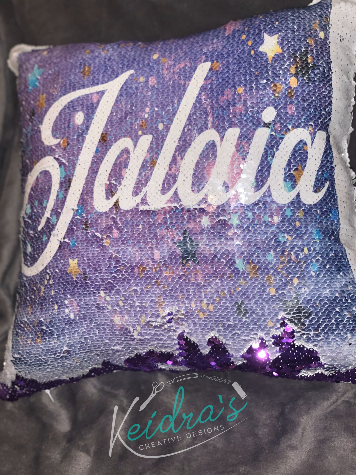 Custom sequin pillow