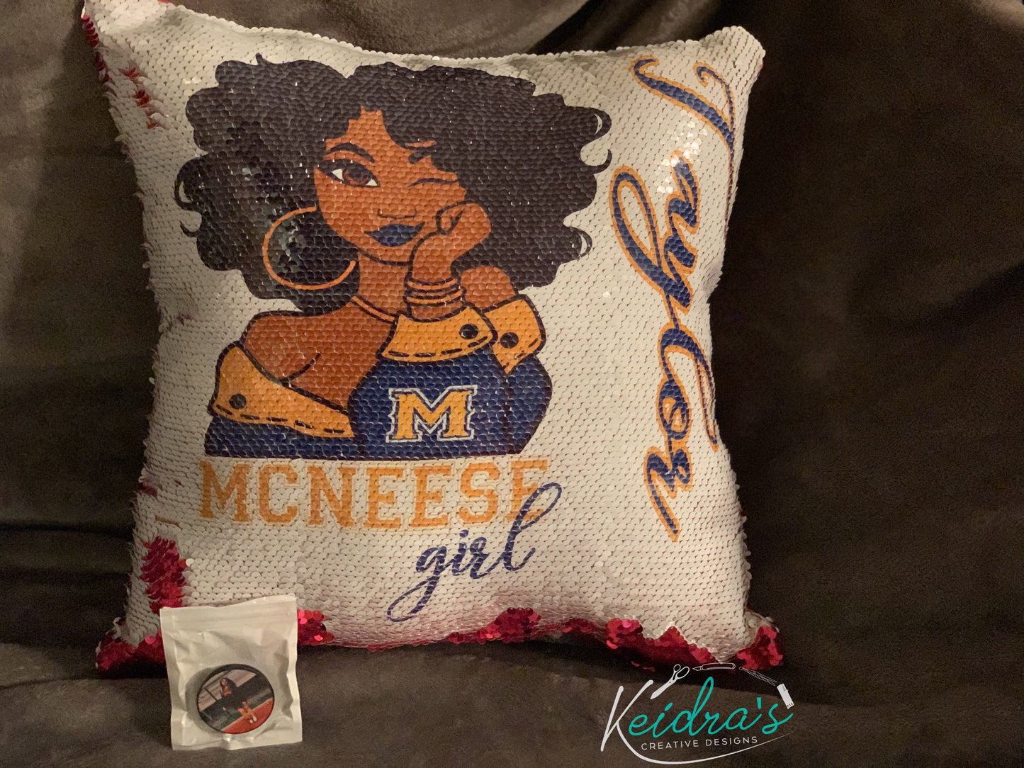 Custom sequin pillow