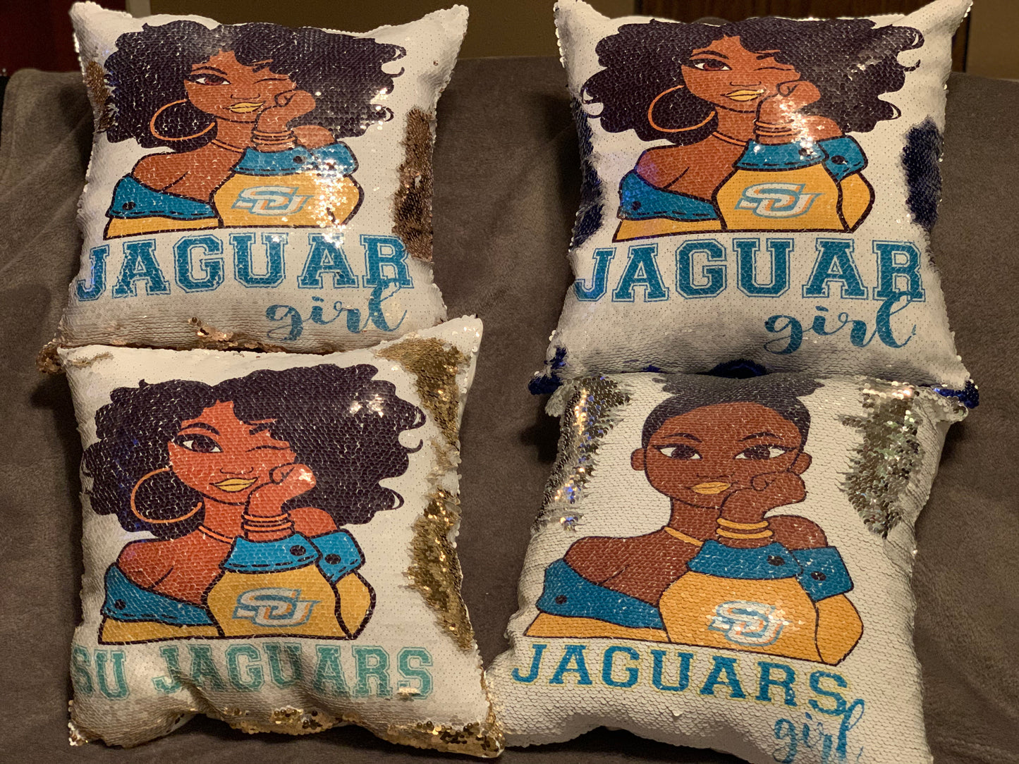 Custom sequin pillow